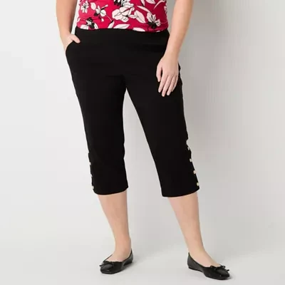 Liz Claiborne-Plus Short Adaptive Lisa Womens Mid Rise Straight Seated Wear Pull-On Pants