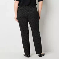 Liz Claiborne-Plus Lisa Womens Mid Rise Straight Pull-On Pants