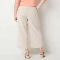 Liz Claiborne-Plus Womens Mid Rise Wide Leg Pull-On Pants