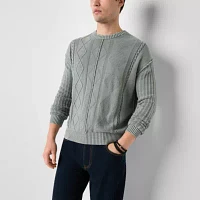 Arizona Mens Crew Neck Long Sleeve Pullover Sweater