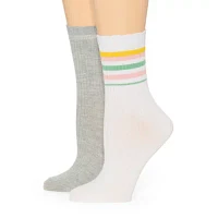 Arizona Ruffle 2 Pair Crew Socks Womens