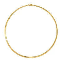 14K Gold Inch Solid Omega Chain Necklace