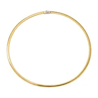 14K Gold 18 Inch Semisolid Omega Chain Necklace