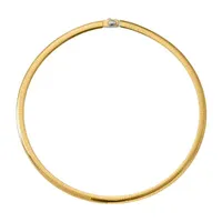 14K Two Tone Gold Inch Semisolid Omega Chain Necklace