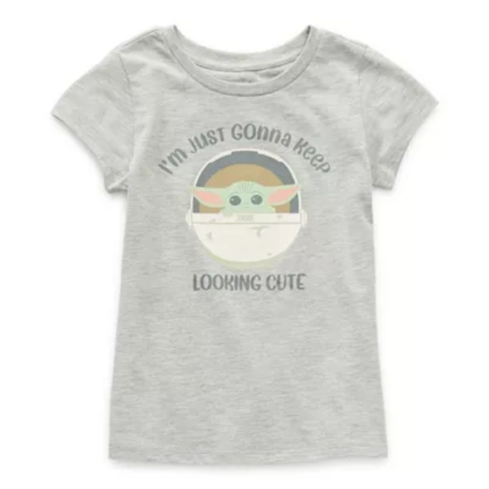 Disney Collection Little & Big Girls The Child Crew Neck Short Sleeve Star Wars Graphic T-Shirt