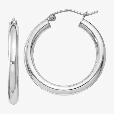 Sterling Silver Titanium 27mm Hoop Earrings