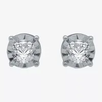 (G / SI1-SI2) Ever Star 1/5 CT. T.W. Lab Grown White Diamond Sterling Silver or 14K Gold over 5.3mm Stud Earrings