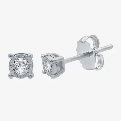 (G / SI1-SI2) Ever Star 1/10 CT. T.W. Lab Grown White Diamond Sterling Silver or 14K Gold over 4.9mm Stud Earrings