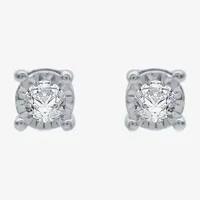 (G / SI1-SI2) Ever Star 1/10 CT. T.W. Lab Grown White Diamond Sterling Silver or 14K Gold over 4.9mm Stud Earrings