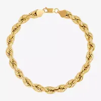 Made in Italy 10K Gold 9 Inch Hollow Rope Chain Bracelet