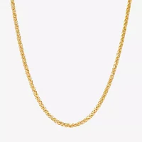 14K Gold 20 Inch Solid Wheat Chain Necklace