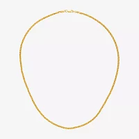 14K Gold 20 Inch Solid Wheat Chain Necklace