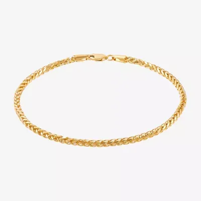 Made in Italy 14K Gold 8 1/2 Inch Solid Wheat Chain Bracelet