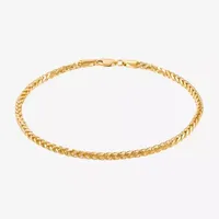 Made in Italy 14K Gold 8 1/2 Inch Solid Wheat Chain Bracelet