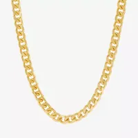 Made Italy 14K Gold 22 Inch Solid Curb Chain Necklace