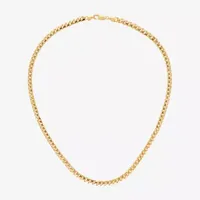 Made Italy 14K Gold 22 Inch Solid Curb Chain Necklace