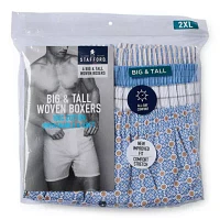 Stafford Woven Big and Tall Mens 4 Pack Boxers