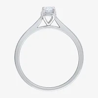 (G / Si2) Womens 1/2 CT. Lab Grown White Diamond 10K Gold Oval Solitaire Engagement Ring