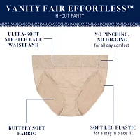 Vanity Fair Effortless Lace Top Hi-Cut Brief Panty- 13275