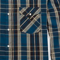 Ely Cattleman Textured Plaid Mens Long Sleeve Western Shirt