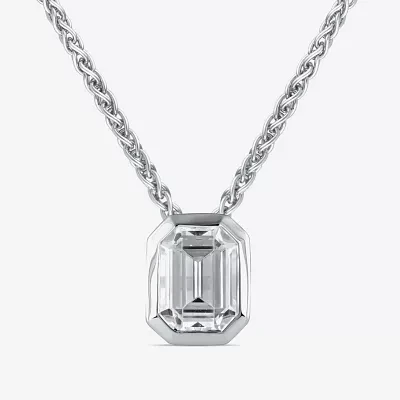 (F / Si2) Womens 2 CT. Lab Grown White Diamond 10K White Gold Pendant Necklace