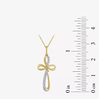 Womens 1/10 CT. T.W. Lab Grown White Diamond 14K Gold Over Silver Heart Pendant Necklace