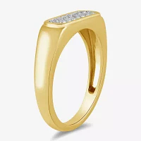Womens 1/5 CT. Lab Grown White Diamond 14K Gold Over Silver Anniversary Cocktail Ring