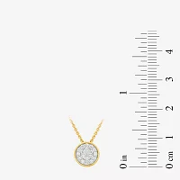 Womens 1/5 CT. Lab Grown White Diamond 14K Gold Over Silver Round Pendant Necklace