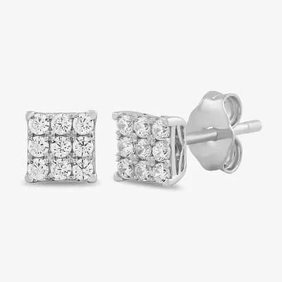 1/4 CT. T.W. Lab Grown White Diamond Sterling Silver 5.3mm Stud Earrings