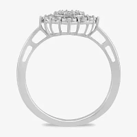 Womens 1/ CT. T.W. Lab Grown White Diamond Sterling Silver Cocktail Ring