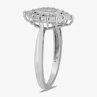 Womens 1/ CT. T.W. Lab Grown White Diamond Sterling Silver Cocktail Ring