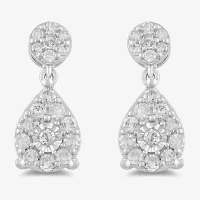 1/3 CT. T.W. Lab Grown White Diamond Sterling Silver Pear Drop Earrings