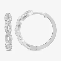 1/2 CT. T.W. Lab Grown White Diamond Sterling Silver 19.4mm Hoop Earrings