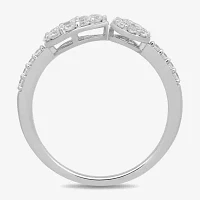 Womens 1/2 CT. T.W. Lab Grown White Diamond Sterling Silver Cocktail Ring