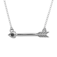 Personalized Sterling Silver Initial Arrow Pendant Necklace