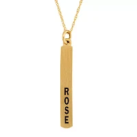 Personalized 10K Yellow Gold Bar Name Pendant Necklace