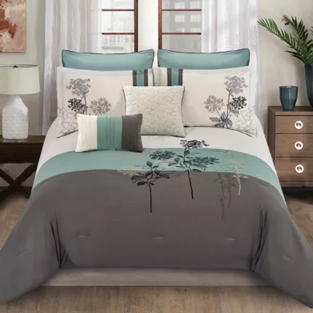 Riverbrook Home Emile 8-pc. Midweight Embroidered Comforter Set
