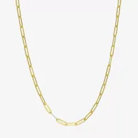 Womens 20 - 24 Inch 14K Gold Link Necklace Paperclip