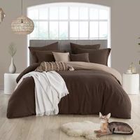 Swift Home Modern Prewashed Crinkle Reversible Duvet Cover Set