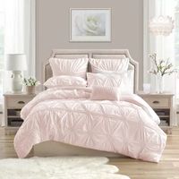 Swift Home Ultra Glam Floral Ruched Rosette Duvet Cover Set