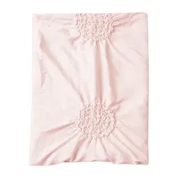 Swift Home Ultra Glam Floral Ruched Rosette Duvet Cover Set