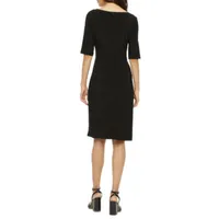 Jessica Howard Womens Short Sleeve Sheath Dress