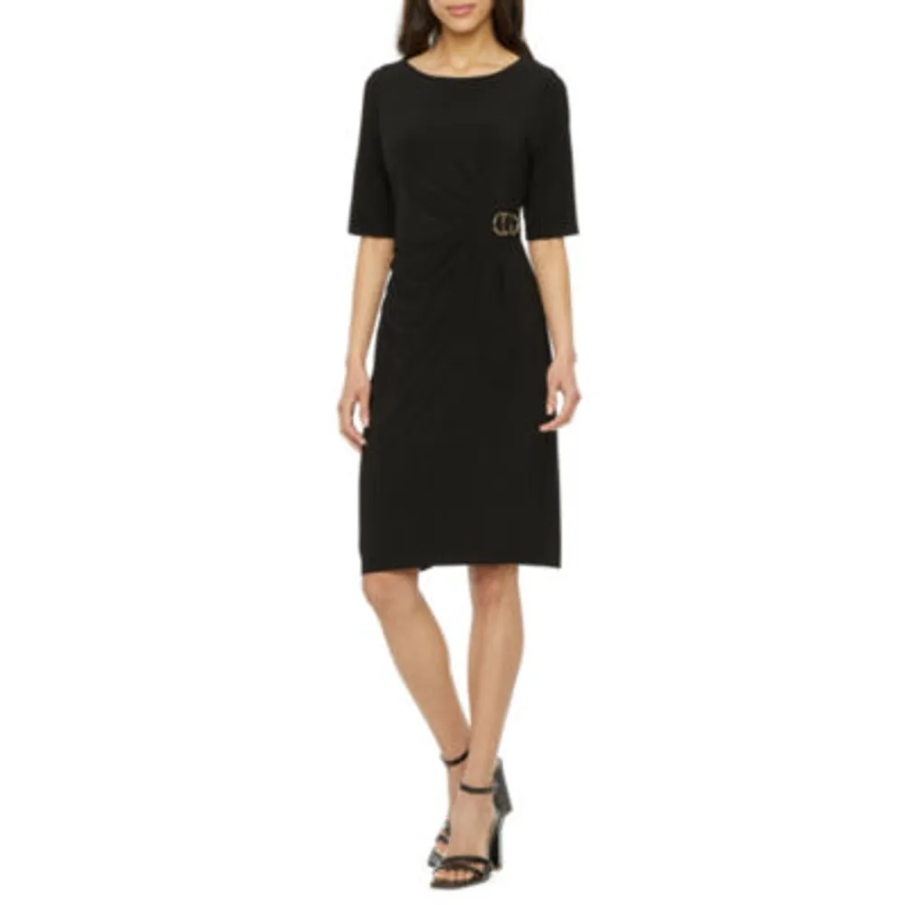 Jessica Howard Womens Short Sleeve Sheath Dress