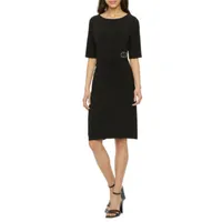 Jessica Howard Womens Short Sleeve Sheath Dress