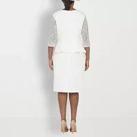 Giovanna Signature Womens 3/4 Sleeve Embellished Shift Dress Plus