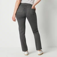 Liz Claiborne Tall Womens Amber Mid Rise Straight Pull- On Pants