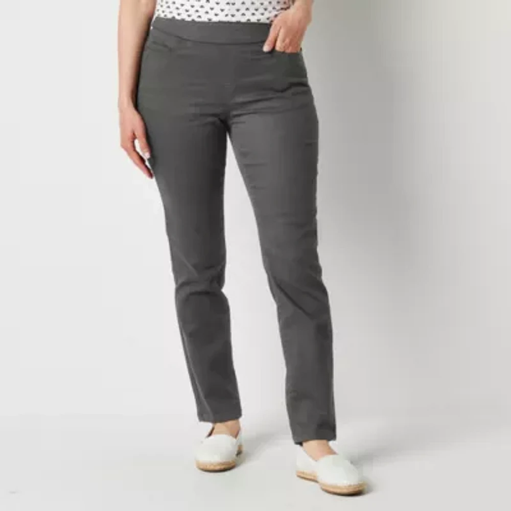Liz Claiborne Tall Womens Amber Mid Rise Straight Pull- On Pants