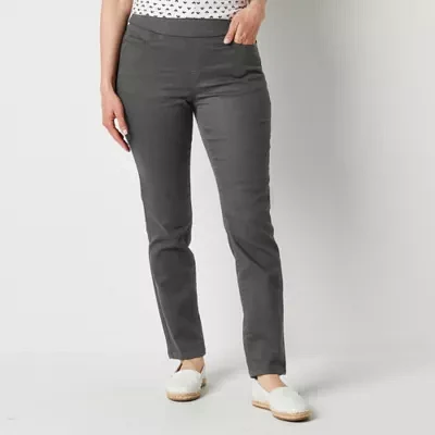 Liz Claiborne Tall Womens Amber Mid Rise Straight Pull- On Pants