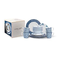 Laura Ashley Mixed Designs 16-pc. Porcelain Dinnerware Set - Blueprint Collectables