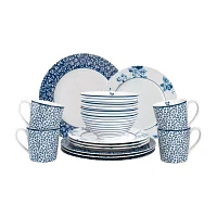 Laura Ashley Mixed Designs 16-pc. Porcelain Dinnerware Set - Blueprint Collectables